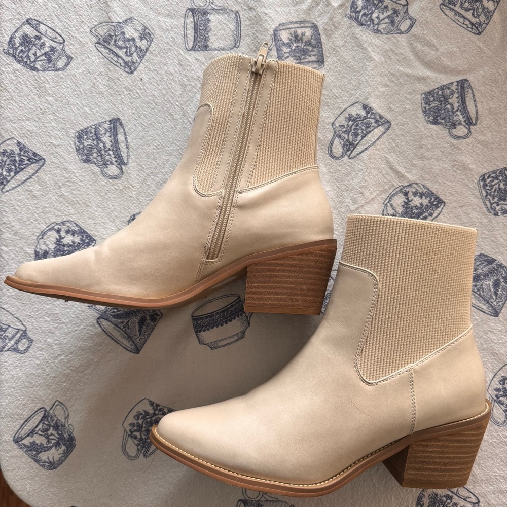 Women's Cream Ankle Boots